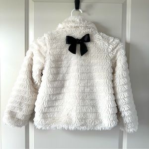 Kate Spade Faux Fur Jacket w Bow